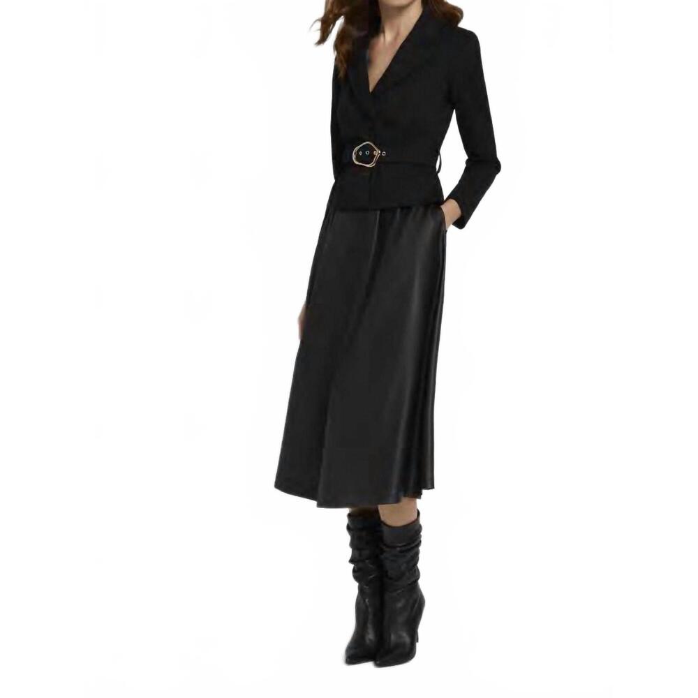 NEW LAURA BERNAL two tone dress in black